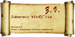Zuberecz Vitália névjegykártya